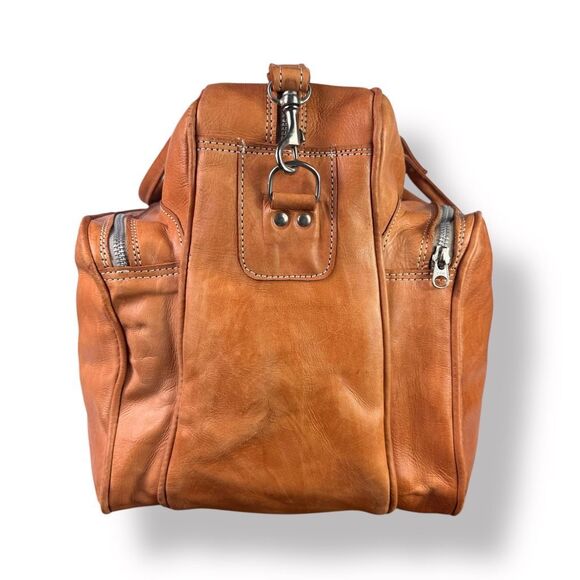 MR Canoa Vintage 80s 90s Leather Duffel Travel Overnight Bag Weekender Rugged - Picture 7 of 16